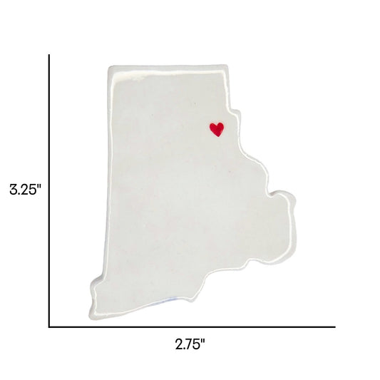 Providence Ceramic Fridge Magnet - Handmade Rhode Island Souvenir with Heart Design