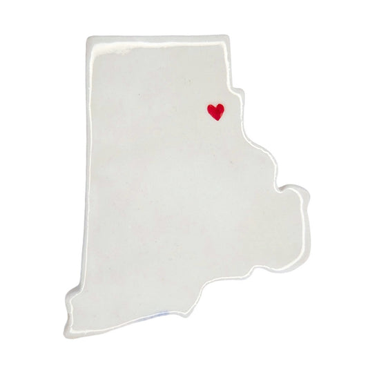 Providence Ceramic Fridge Magnet - Handmade Rhode Island Souvenir with Heart Design