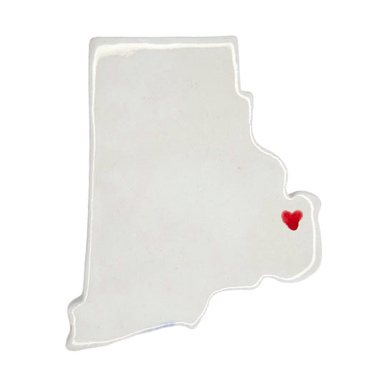 Tiverton Ceramic Fridge Magnet - Handmade Rhode Island Souvenir with Heart Design
