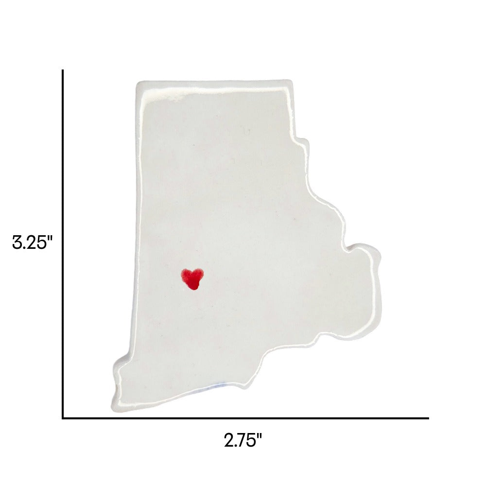 West Greenwich Ceramic Magnet - Handmade Rhode Island Souvenir with Heart Design