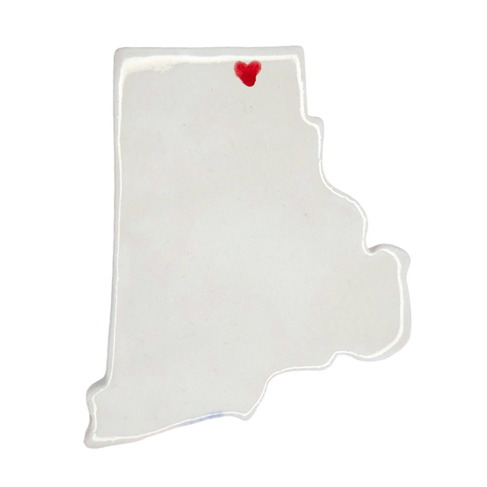 Woonsocket Ceramic Fridge Magnet - Handmade Rhode Island Souvenir with Heart Design