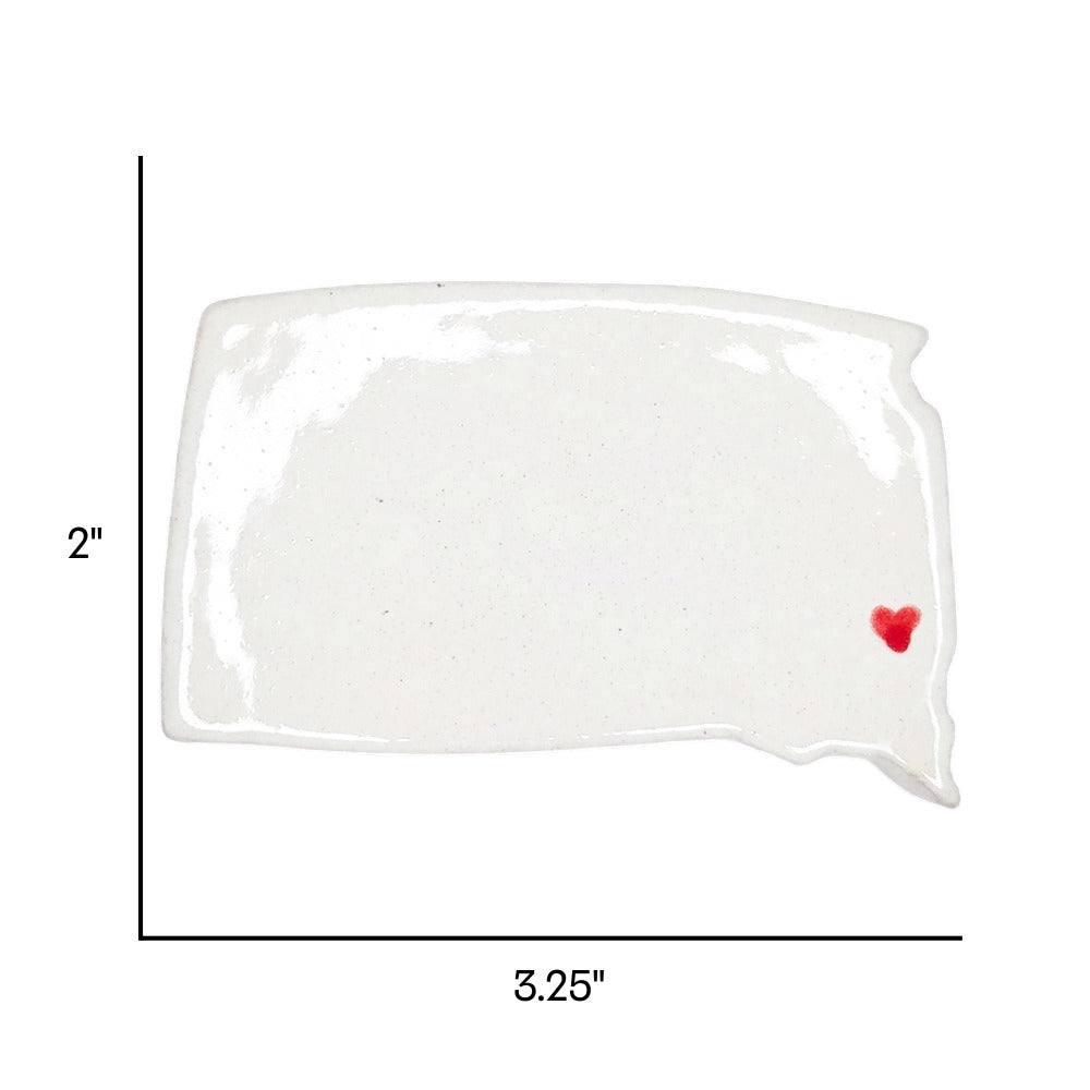 South Dakota Custom Ceramic Magnet for Fridge - Handmade Gift with Heart Design