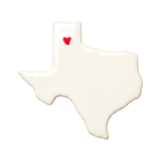 Amarillo Ceramic Magnet - Handmade Texas Souvenir with Heart Design