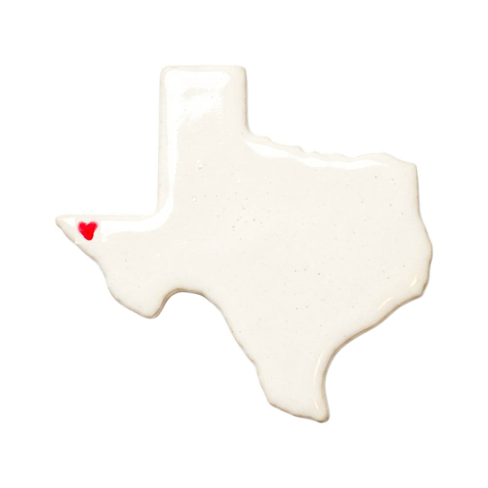 El Paso Ceramic Magnet - Handmade Texas Souvenir with Heart Design