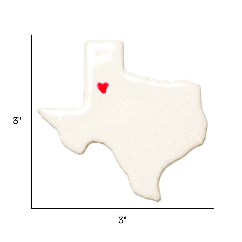 Lubbock Ceramic Magnet - Handmade Texas Souvenir with Heart Design