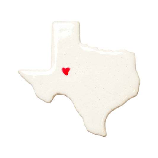 Midland Ceramic Magnet - Handmade Texas Souvenir with Heart Design