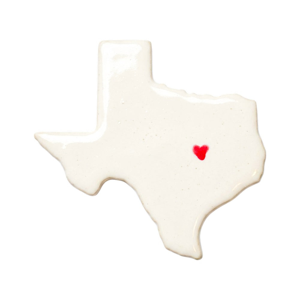 Waco Ceramic Magnet - Handmade Texas Souvenir with Heart Design