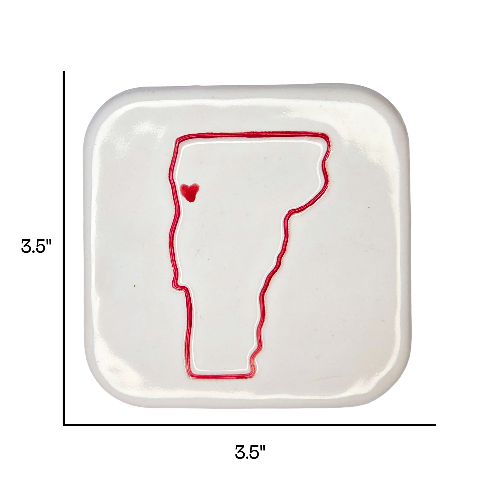 Burlington Handcrafted Ceramic Coaster Set of 4 | Unique Vermont Gift