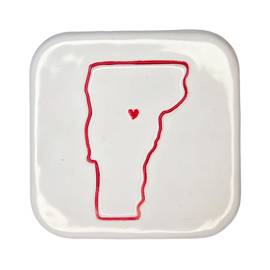 Vermont Handcrafted Custom Ceramic Coaster | Individual Single Coaster
