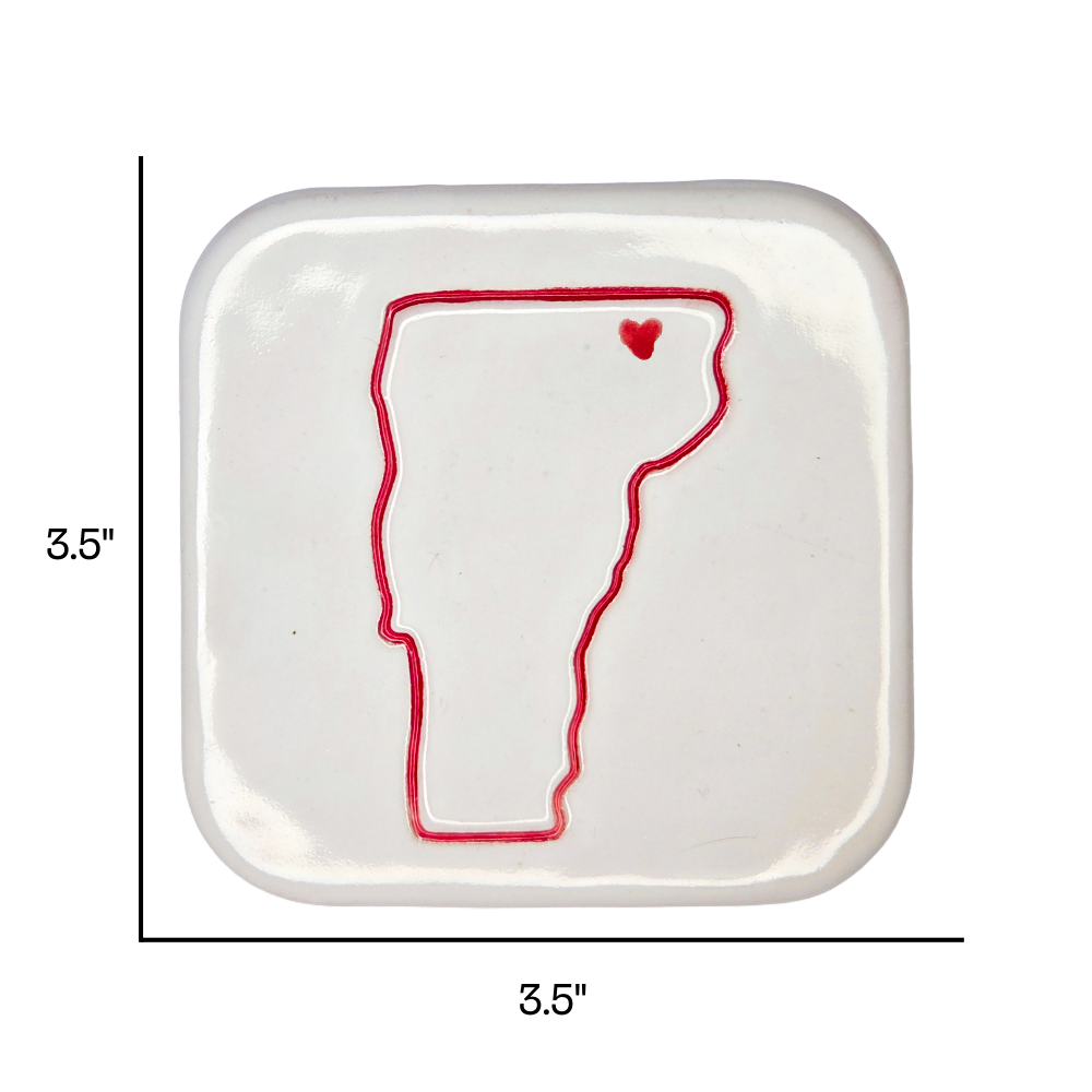 Newport Handcrafted Ceramic Coaster Set of 4 | Unique Vermont Gift