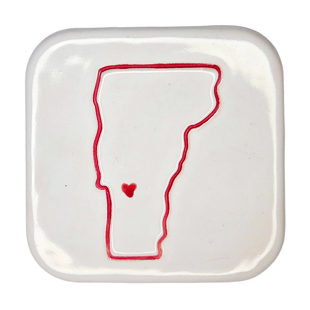 Rutland Handcrafted Ceramic Coaster Set of 4 | Unique Vermont Gift