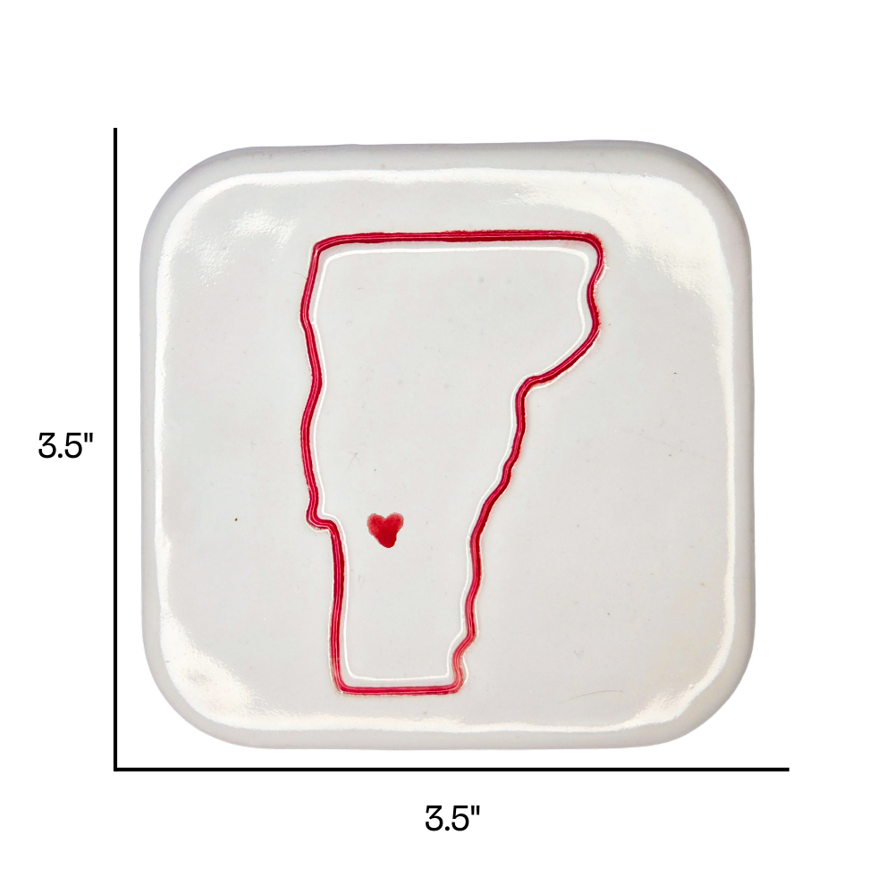 Rutland Handcrafted Ceramic Coaster Set of 4 | Unique Vermont Gift