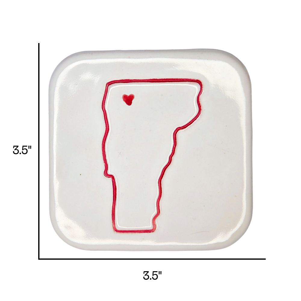 St Albans Handcrafted Single Ceramic Coaster | Unique Vermont Gift