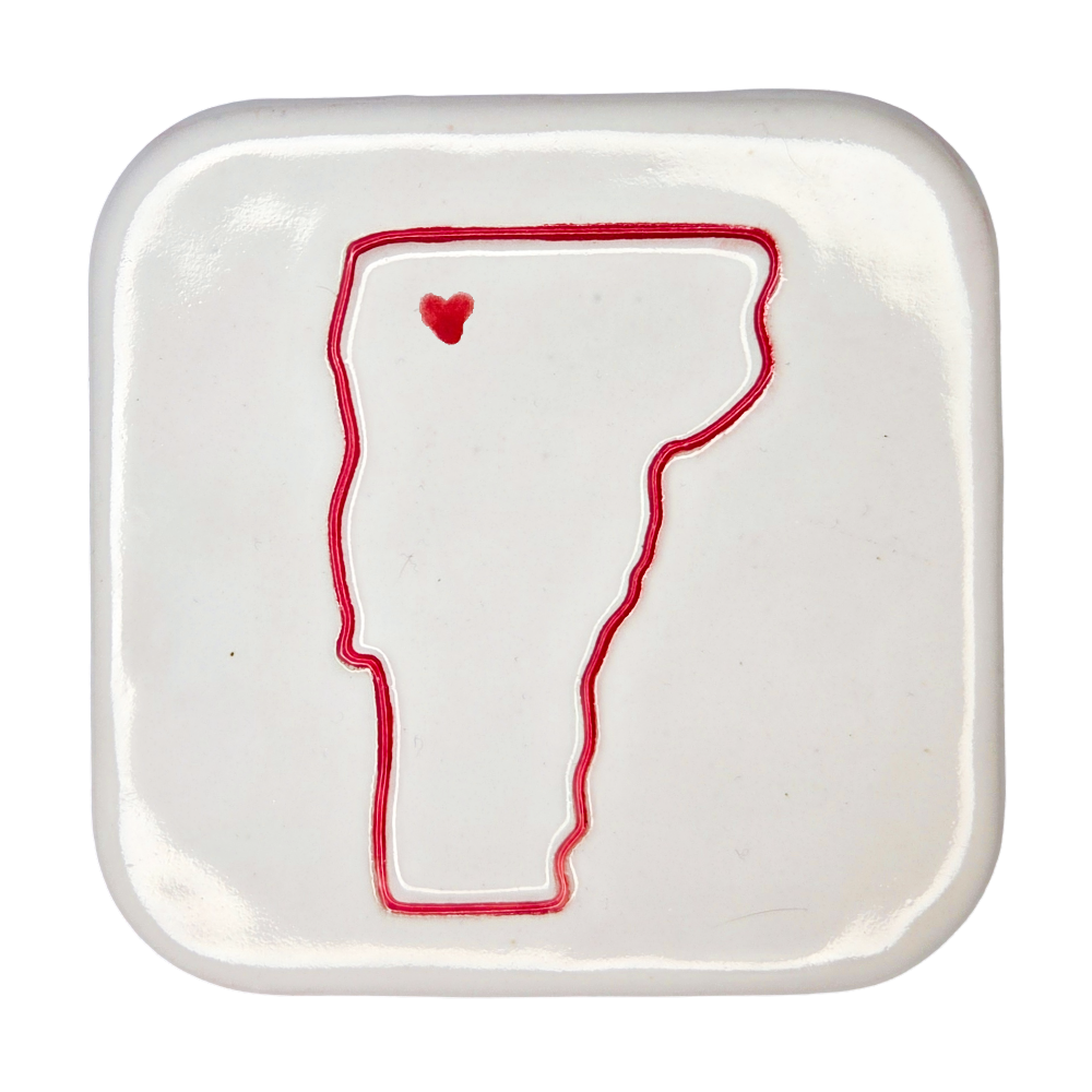 St Albans Handcrafted Single Ceramic Coaster | Unique Vermont Gift