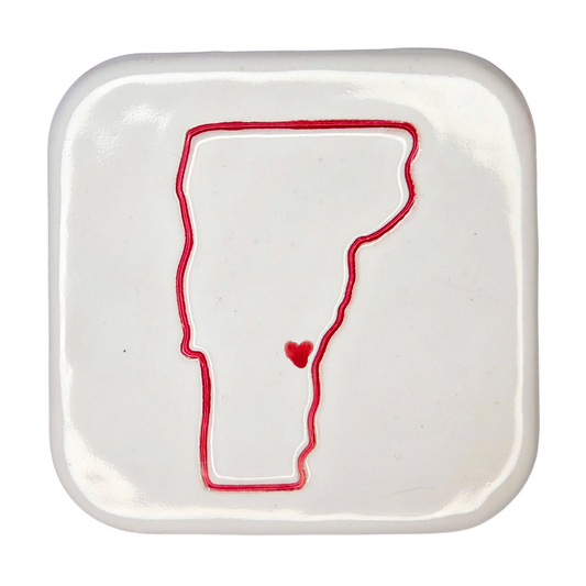 Woodstock Handcrafted Ceramic Coaster Set of 4 | Unique Vermont Gift