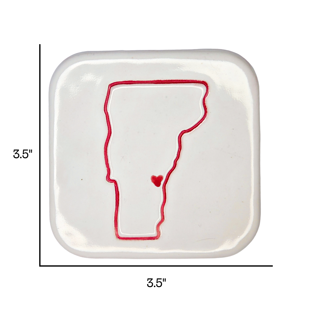 Woodstock Handcrafted Ceramic Coaster Set of 4 | Unique Vermont Gift