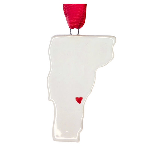 Woodstock Ceramic Christmas Ornament - Handcrafted Vermont Holiday Gift
