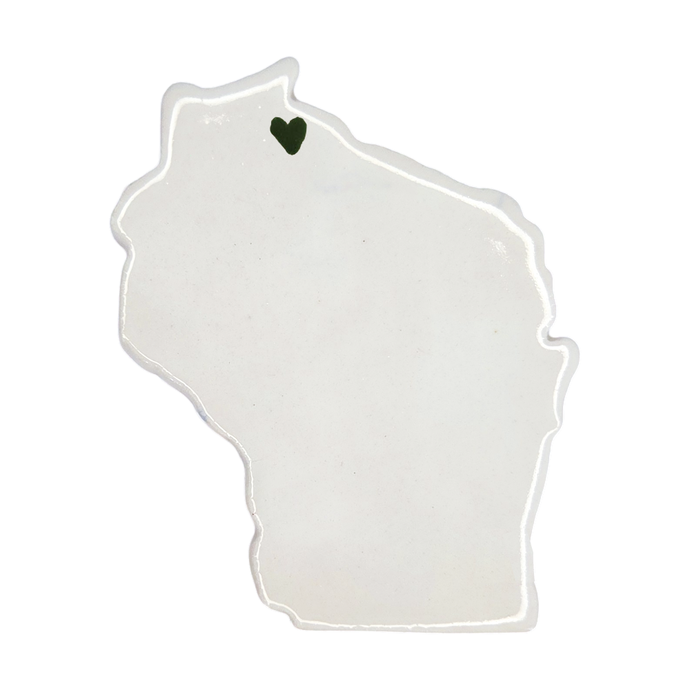 Ashland Ceramic Fridge Magnet - Handmade Wisconsin Souvenir with Heart Design