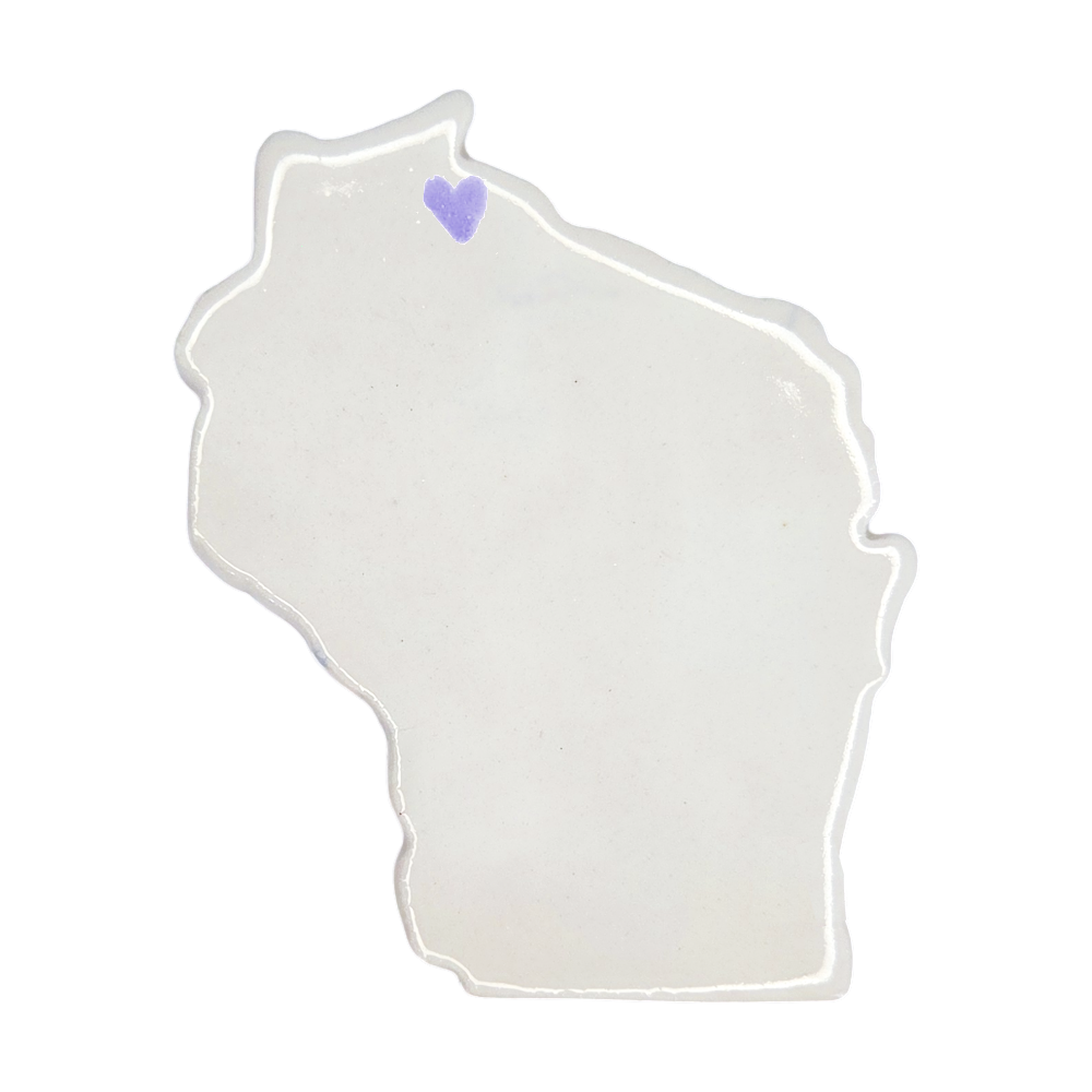 Ashland Ceramic Fridge Magnet - Handmade Wisconsin Souvenir with Heart Design