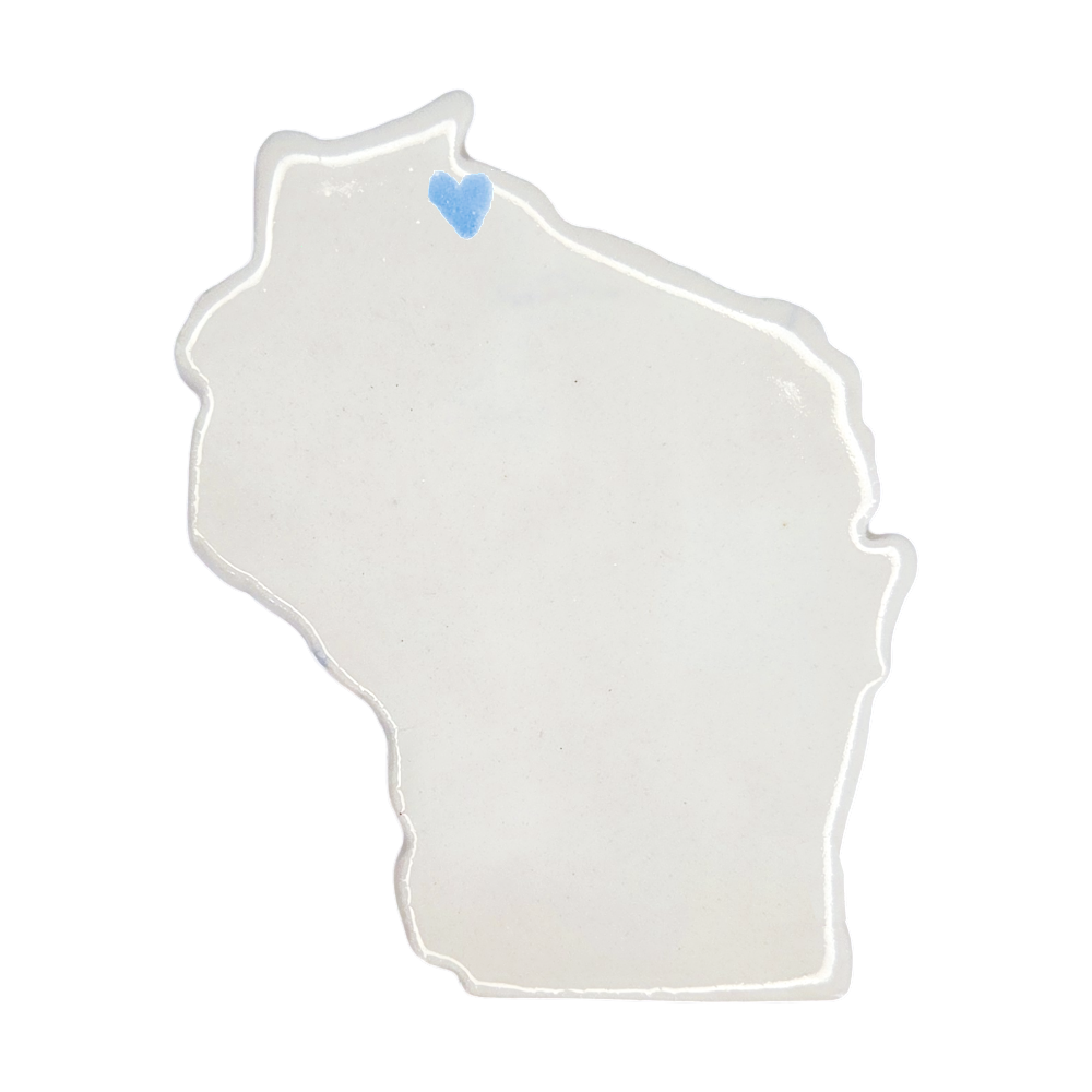 Ashland Ceramic Fridge Magnet - Handmade Wisconsin Souvenir with Heart Design