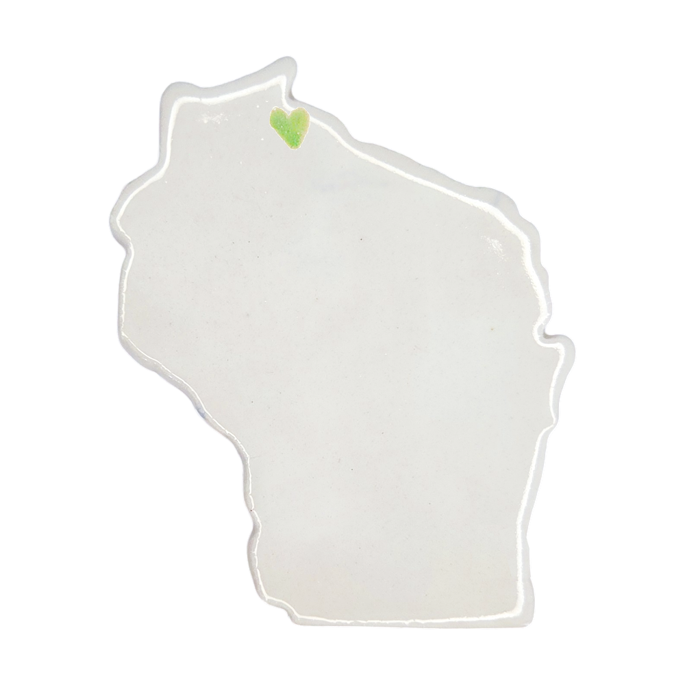 Ashland Ceramic Fridge Magnet - Handmade Wisconsin Souvenir with Heart Design
