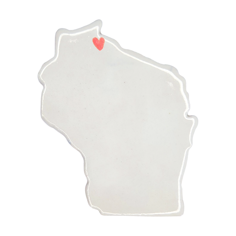 Ashland Ceramic Fridge Magnet - Handmade Wisconsin Souvenir with Heart Design