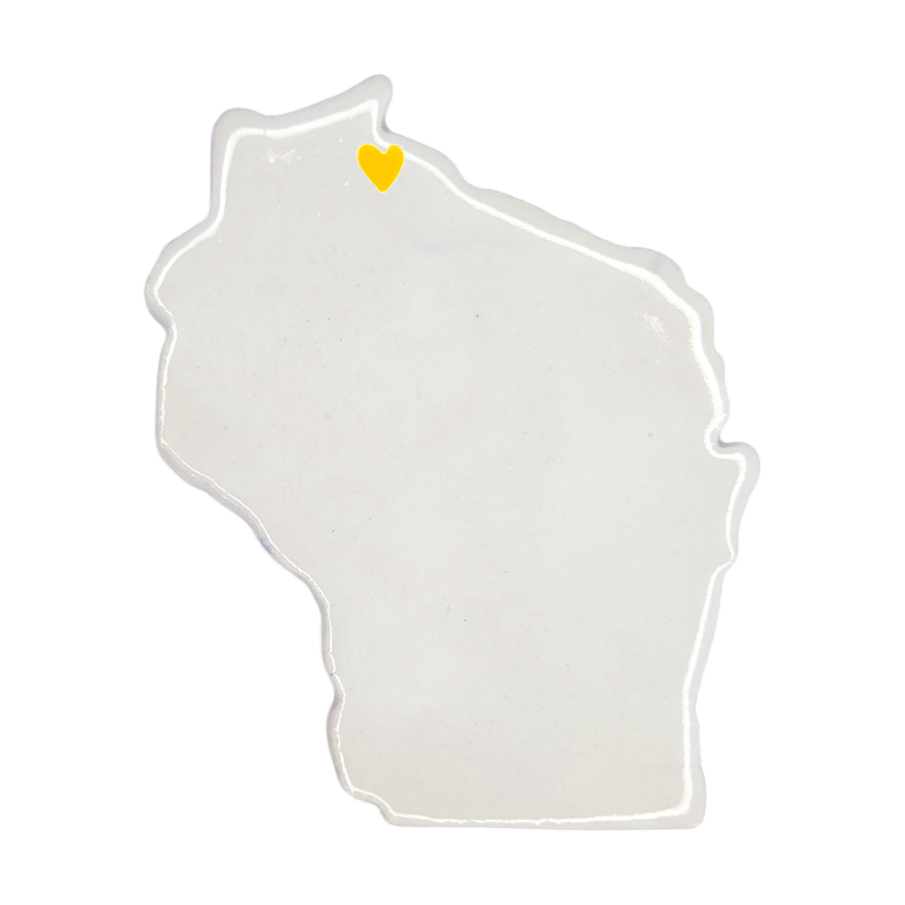 Ashland Ceramic Fridge Magnet - Handmade Wisconsin Souvenir with Heart Design