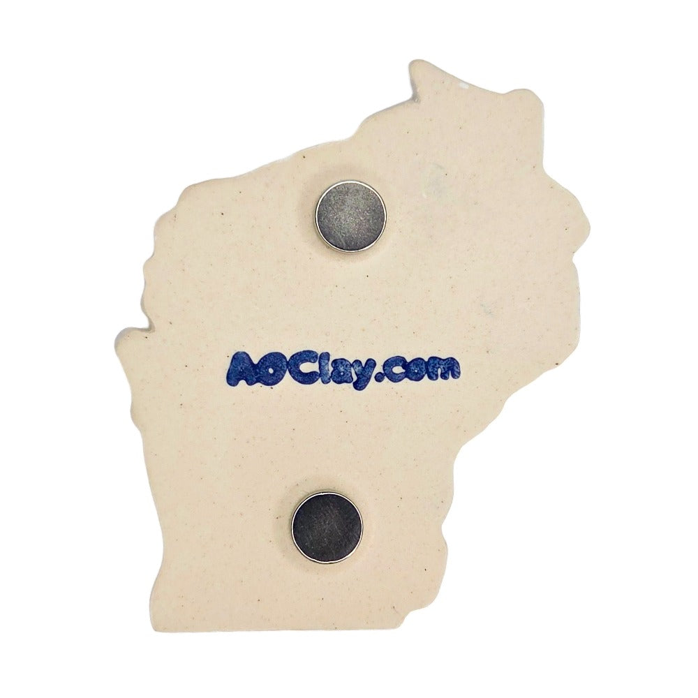 La Crosse Ceramic Fridge Magnet - Handmade Wisconsin Souvenir with Heart Design