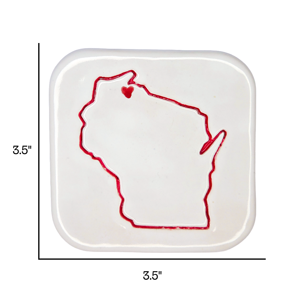 Ashland Handcrafted Ceramic Coaster Set of 4 | Unique Wisconsin Gift