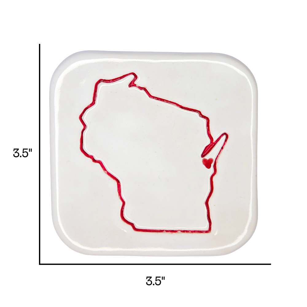 Door County Handcrafted Ceramic Coaster Set of 4 | Unique Wisconsin Gift