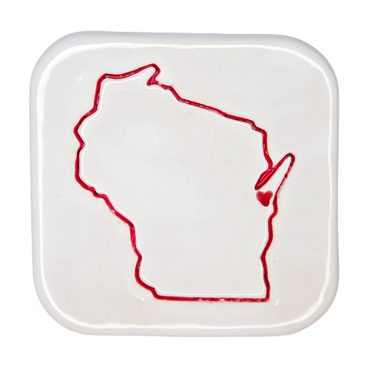 Door County Handcrafted Ceramic Coaster Set of 4 | Unique Wisconsin Gift