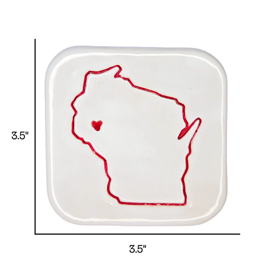 Eau Claire Handcrafted Ceramic Coaster Set of 4 | Unique Wisconsin Gift