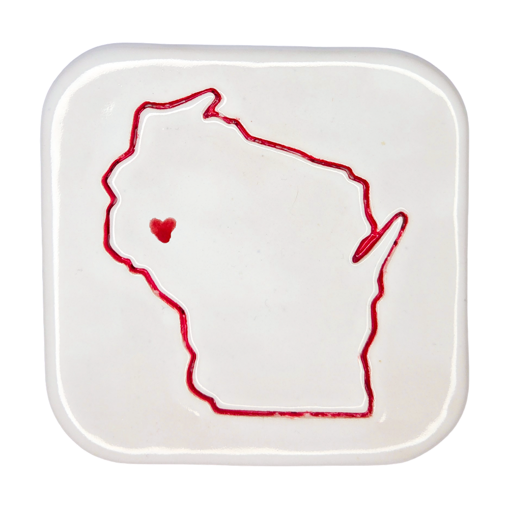 Eau Claire Handcrafted Ceramic Coaster | Individual Single Coaster