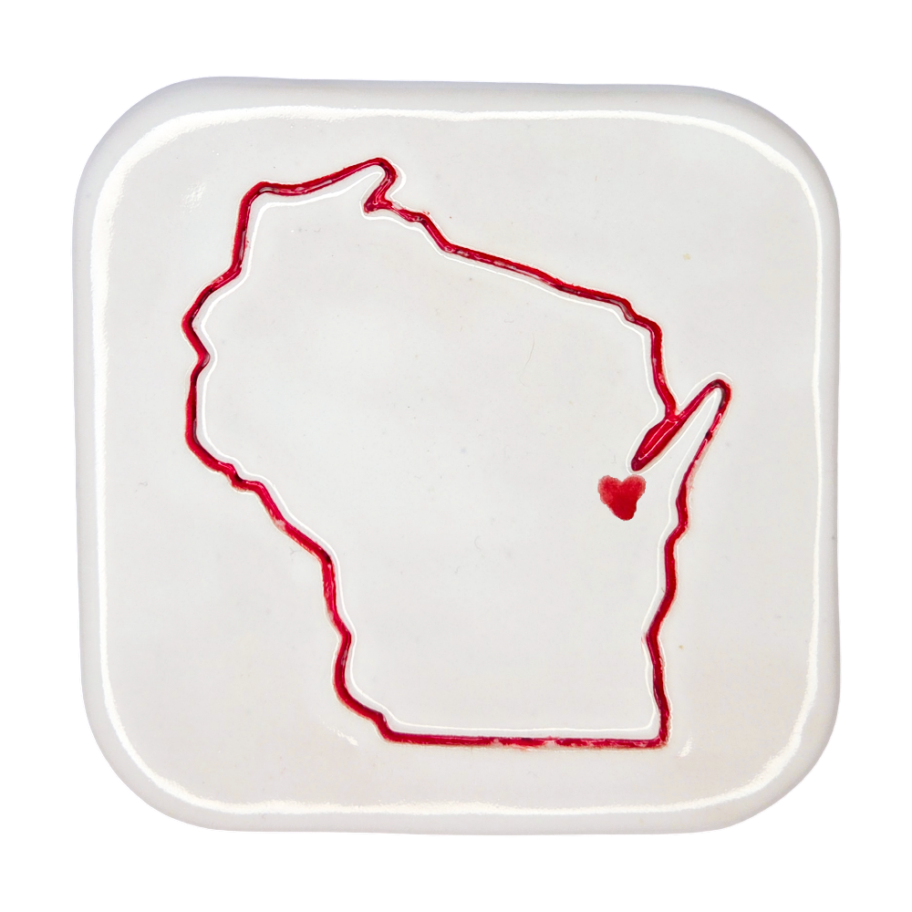 Green Bay Handcrafted Ceramic Coaster | Individual Single Coaster
