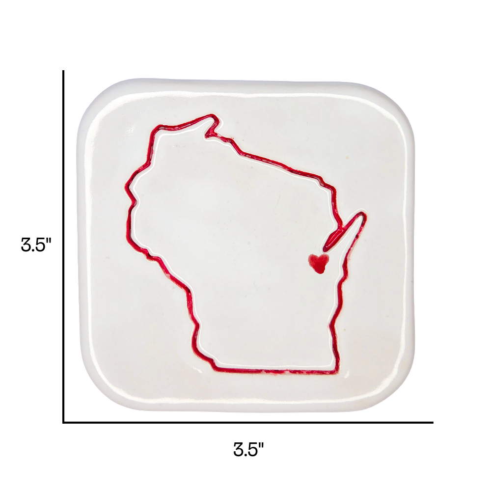 Green Bay Handcrafted Ceramic Coaster | Individual Single Coaster