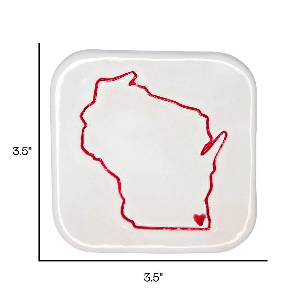 Kenosha Handcrafted Ceramic Coaster Set of 4 | Unique Wisconsin Gift
