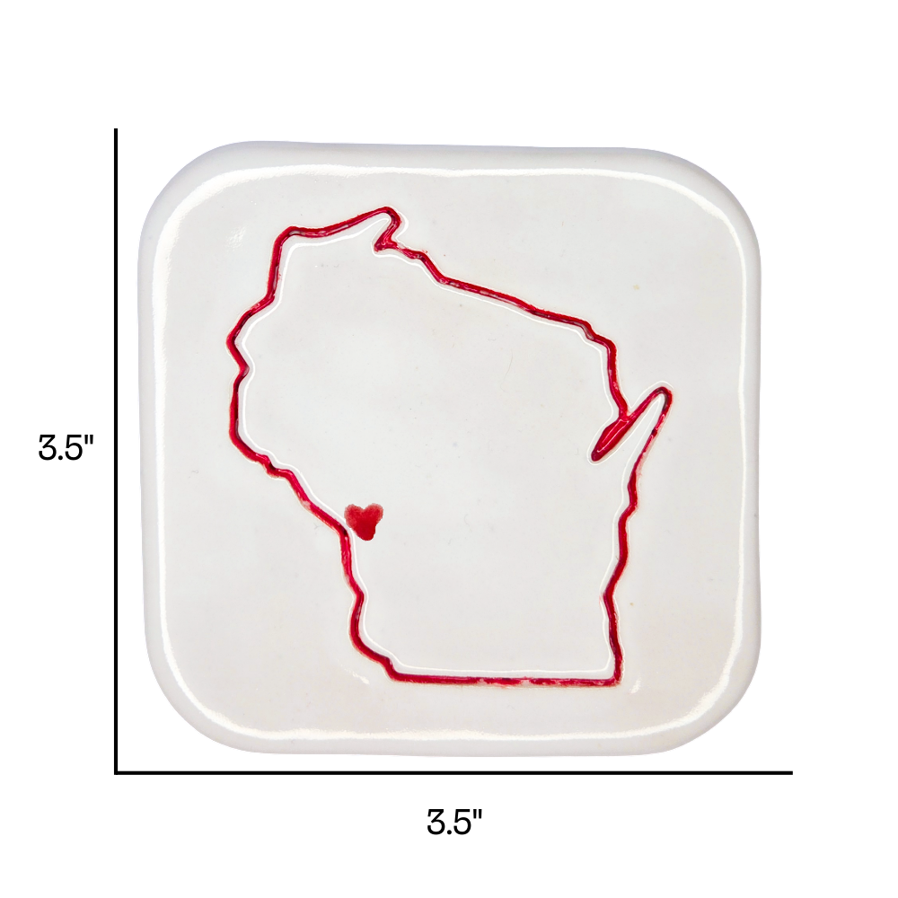 La Crosse Handcrafted Ceramic Coaster Set of 4 | Unique Wisconsin Gift