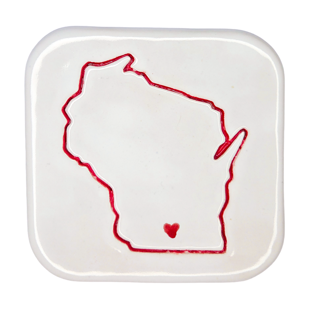 Madison Handcrafted Ceramic Coaster Set of 4 | Unique Wisconsin Gift
