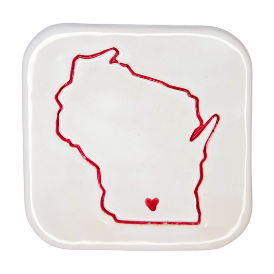 Madison Handcrafted Ceramic Coaster Set of 4 | Unique Wisconsin Gift