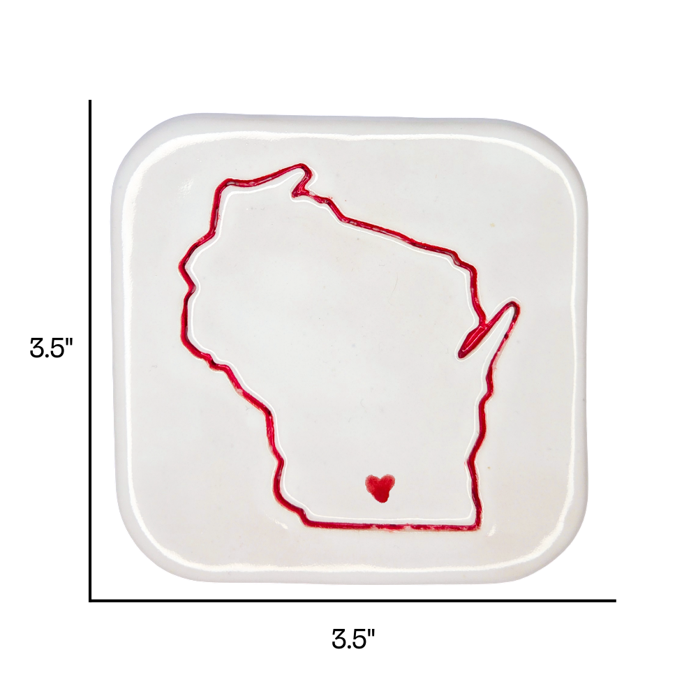 Madison Handcrafted Ceramic Coaster Set of 4 | Unique Wisconsin Gift