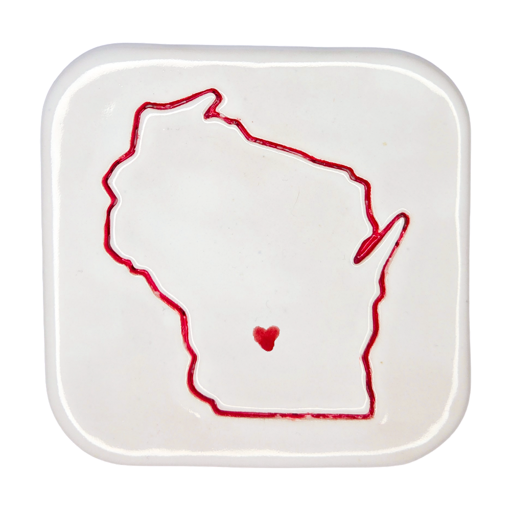 Wisconsin Dells Handcrafted Ceramic Coaster Set of 4 | Unique WI Gift