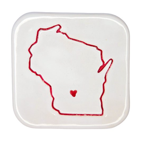 Wisconsin Dells Handcrafted Ceramic Coaster Set of 4 | Unique WI Gift
