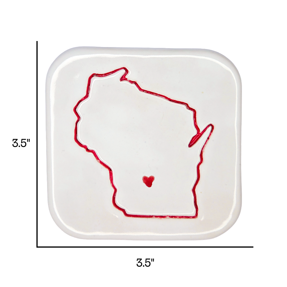 Wisconsin Dells Handcrafted Ceramic Coaster Set of 4 | Unique WI Gift