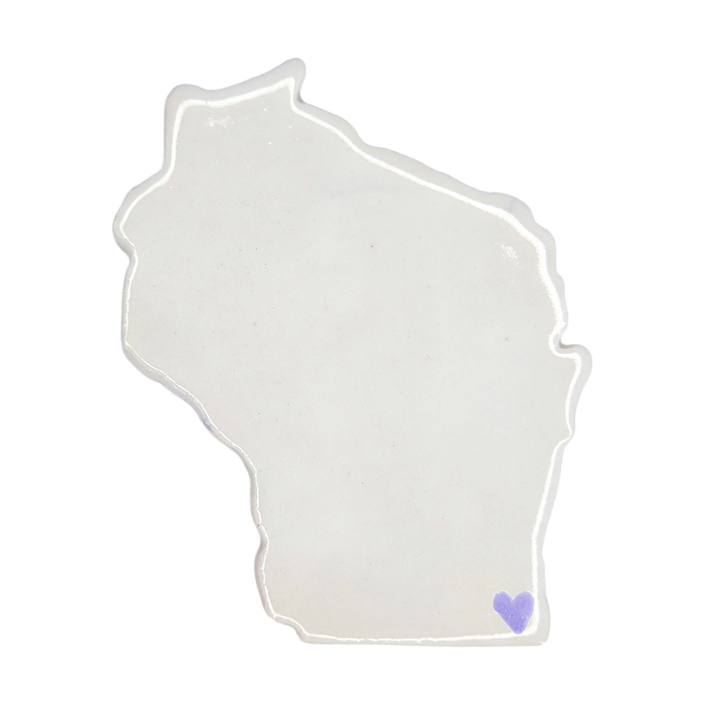 Kenosha Ceramic Fridge Magnet - Handmade Wisconsin Souvenir with Heart Design