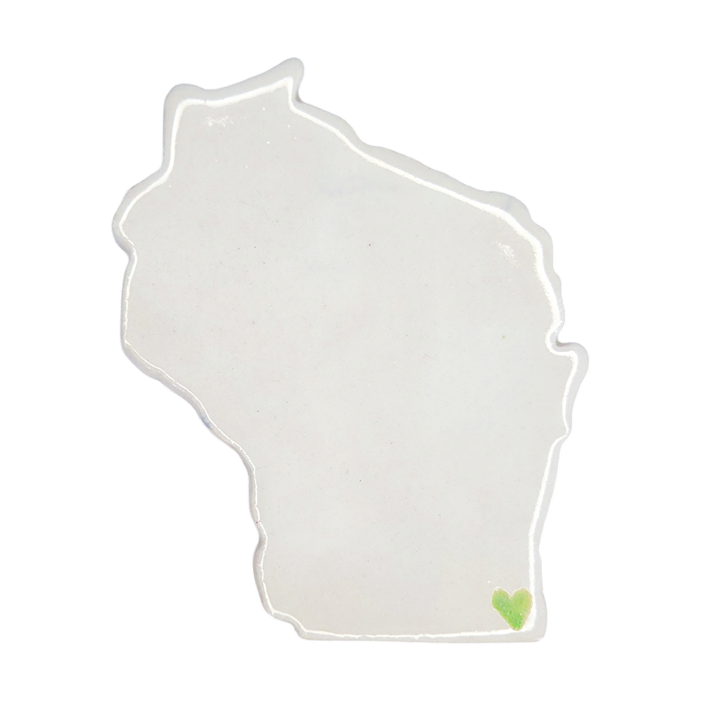 Kenosha Ceramic Fridge Magnet - Handmade Wisconsin Souvenir with Heart Design