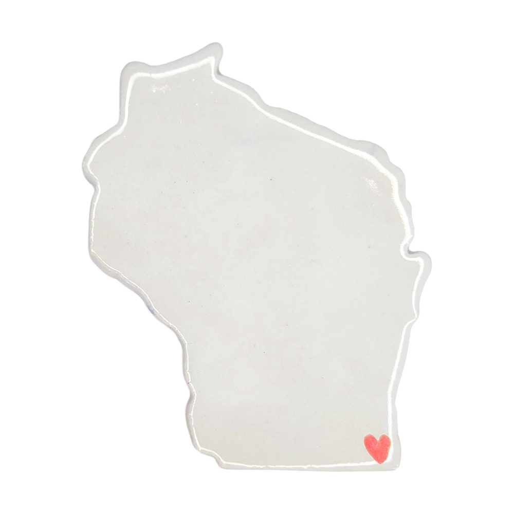 Kenosha Ceramic Fridge Magnet - Handmade Wisconsin Souvenir with Heart Design