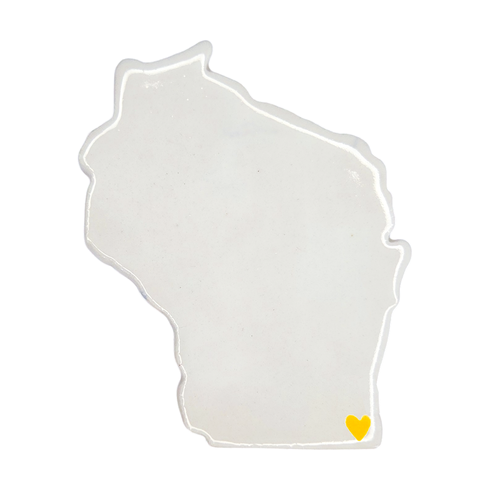 Kenosha Ceramic Fridge Magnet - Handmade Wisconsin Souvenir with Heart Design