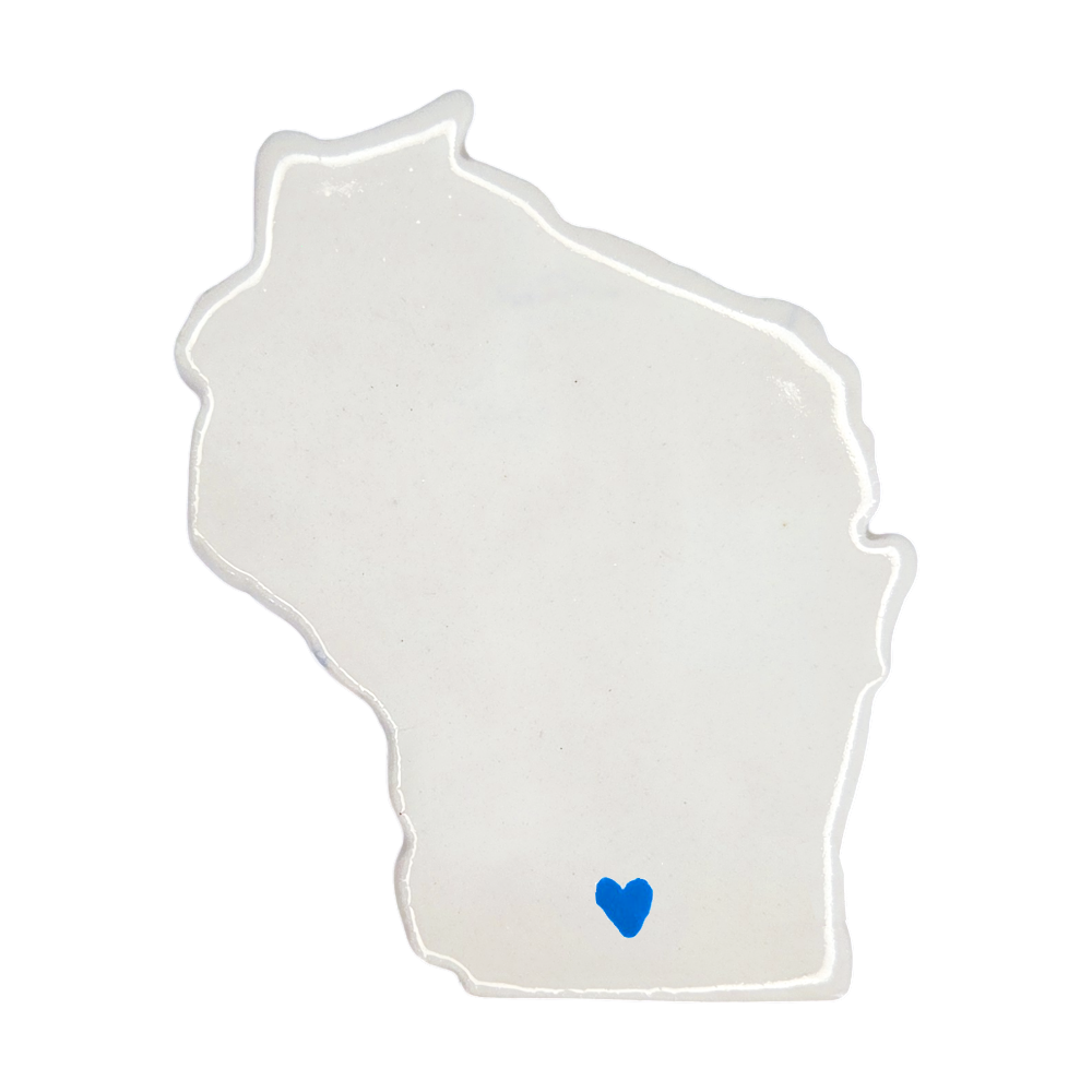 Madison Ceramic Fridge Magnet - Handmade Wisconsin Souvenir with Heart Design