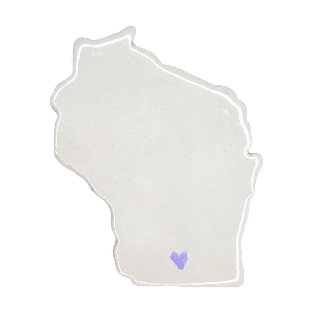 Madison Ceramic Fridge Magnet - Handmade Wisconsin Souvenir with Heart Design