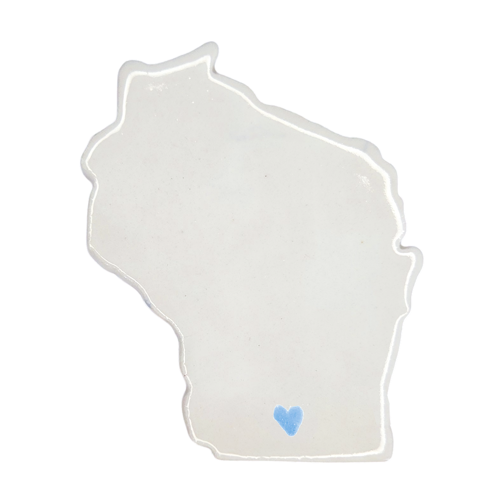 Madison Ceramic Fridge Magnet - Handmade Wisconsin Souvenir with Heart Design